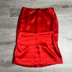 Red Silk Ellen Tracy skirt